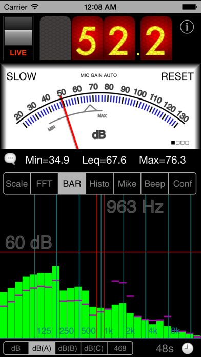 Screenshot #3 pour SPLnFFT Noise Meter