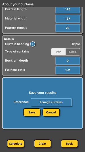 Curtain Drapes Calculator On The App Store