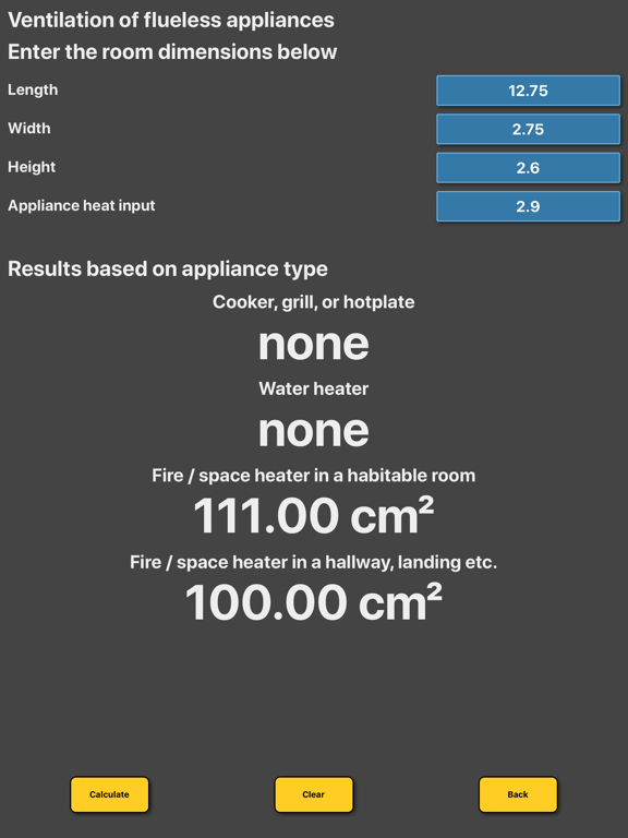Screenshot #5 pour Ventilation Calc - Natural Gas