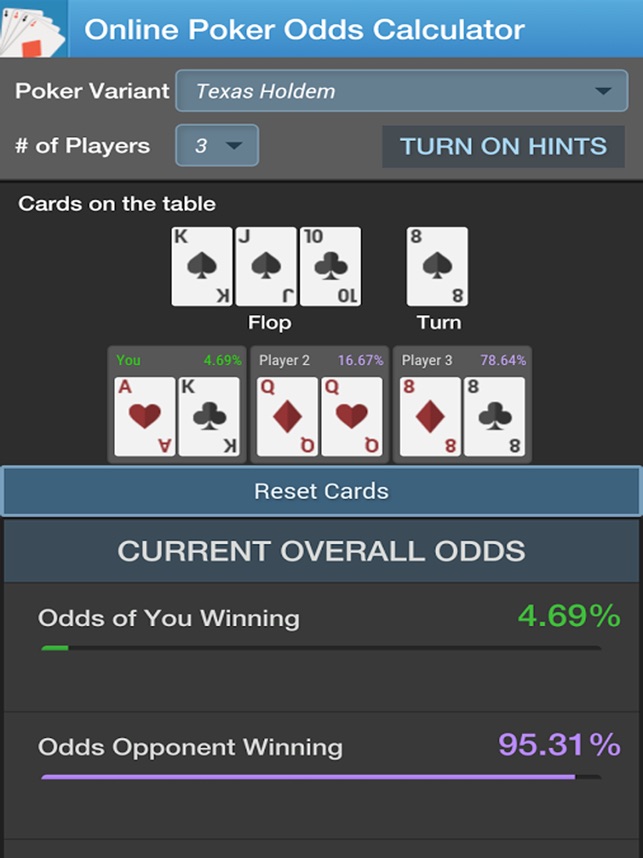 Poker Hands Chance Of Winning Calculator