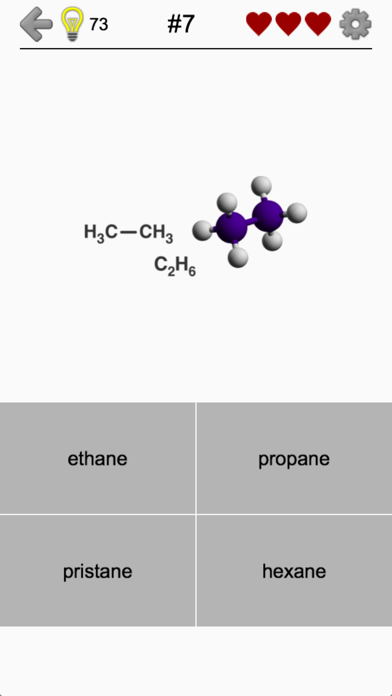 Hydrocarbons Chemical Formulas Screenshot