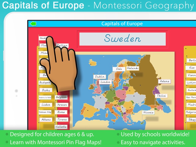 Capitals of Europe - Montessori Geography for Kids screenshot-0