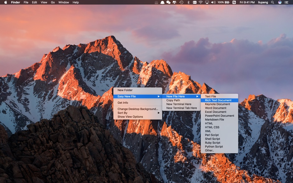 Easy New File 3.5  Adds functions to Finder contextual menu