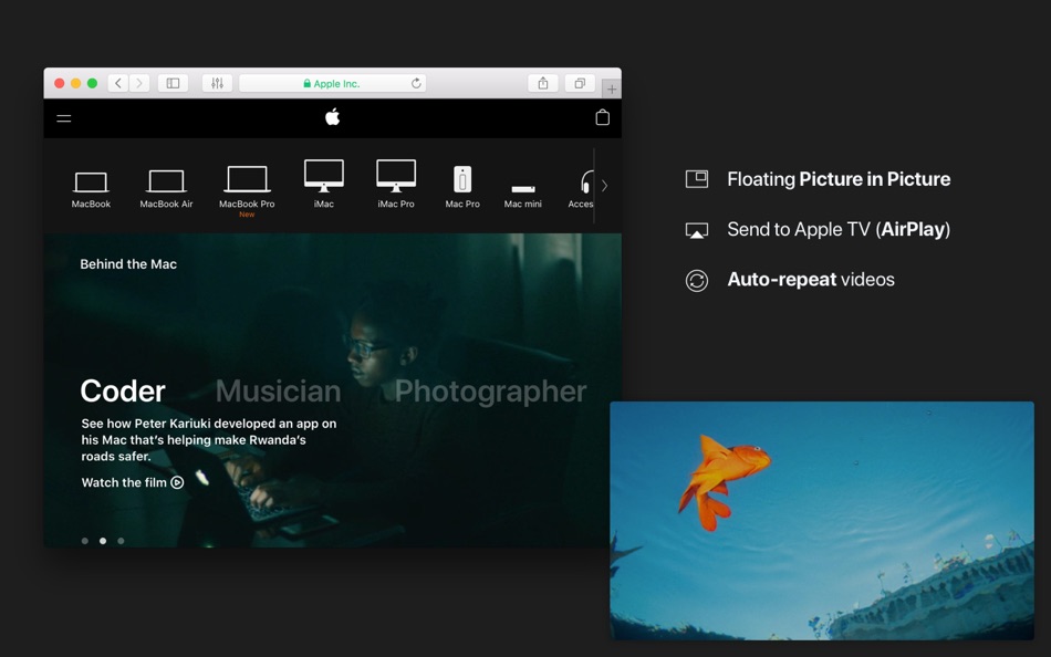 #4. Video Settings for Safari (macOS) Podle: Denk Alexandru