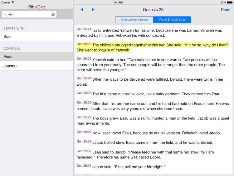 BibleDict for iPad