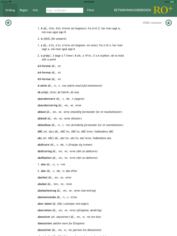 Screenshot #4 pour Retskrivningsordbogen Plus