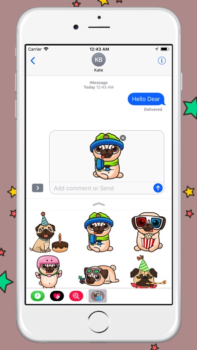 Funny Fatty Pugs Sticker screenshot 3