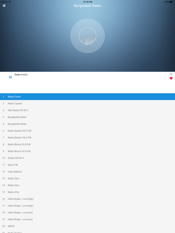 Bangladesh Radio Station Live iPad screenshot 4 - Music app