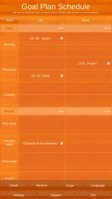 Goal Plan Schedule screenshot 2