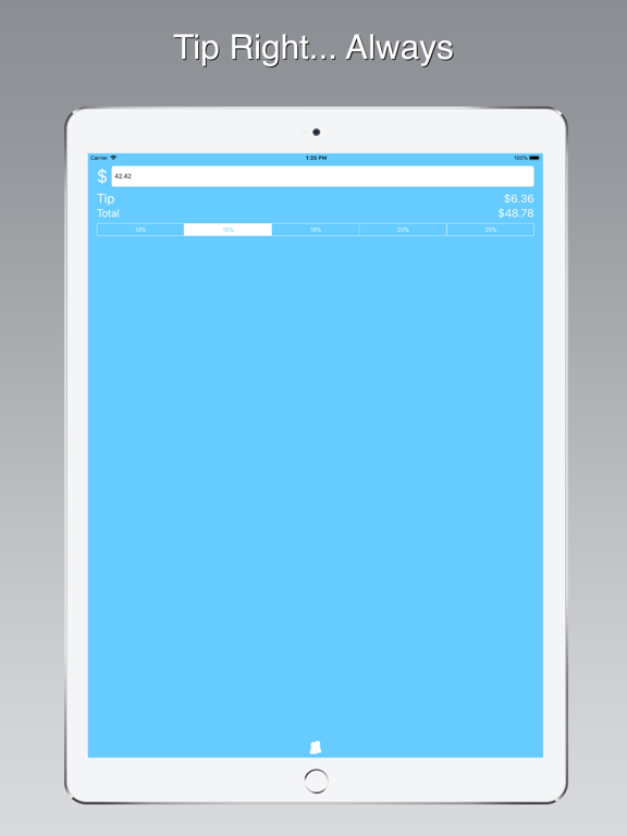 Blue Tip Gratuity Calculator iPad screenshot 4 - Utilities app
