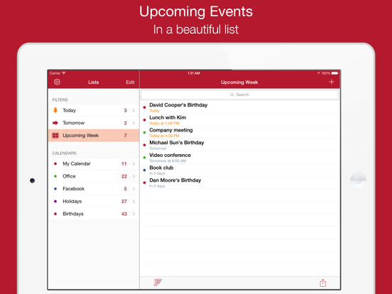 Cal List - Calendar in a list iPad screenshot 5 - Productivity app
