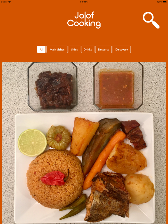 Jolof Cooking iPad screenshot 1 - Entertainment app