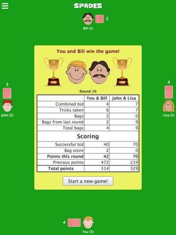 Spades - CardGames.io screenshot 3