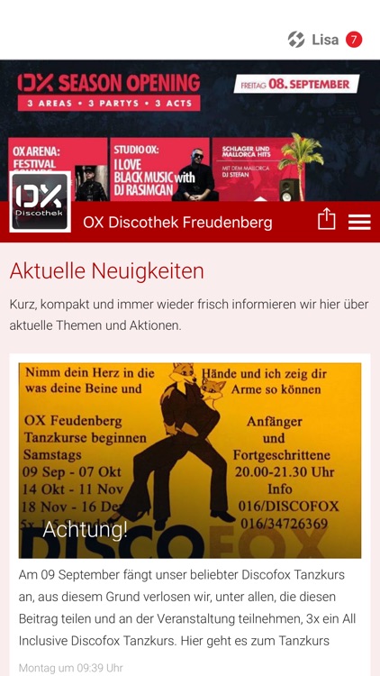 OX Discothek Freudenberg