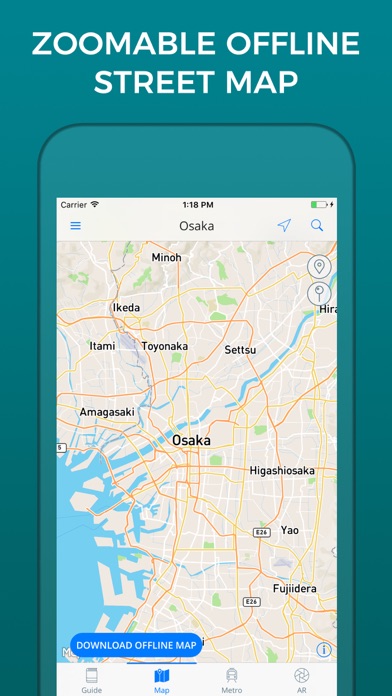 Osaka Travel Guide with Offline Street Map screenshot 3