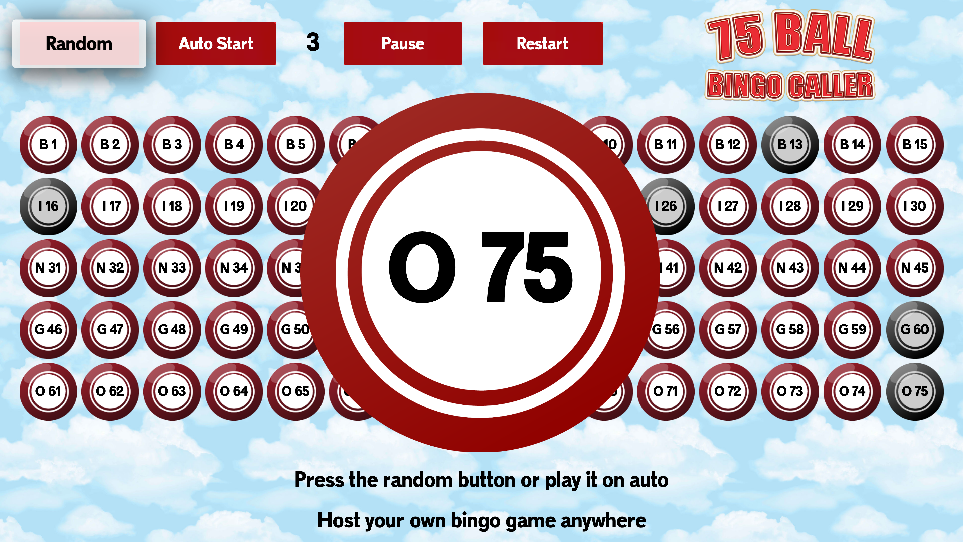 75 Ball Bingo Caller screenshot 3