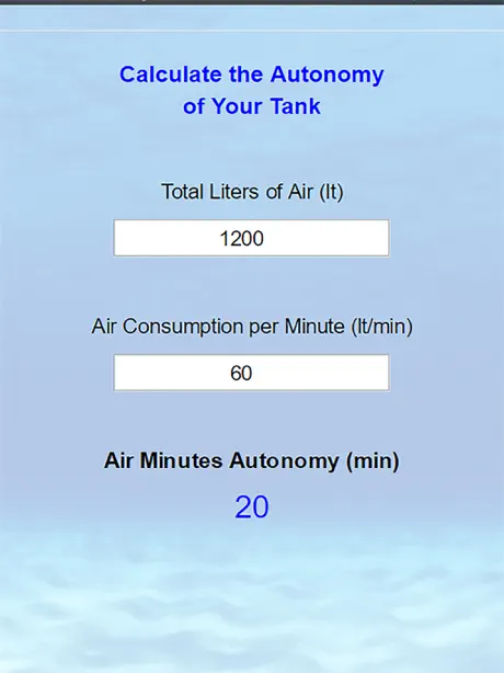 Oxygen Cylinder Autonomy Calc