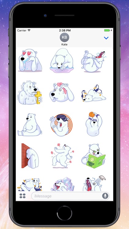 Iced White Bear Stickers