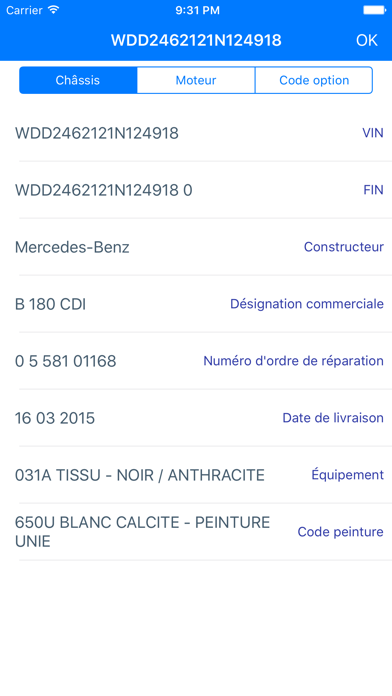 Screenshot #2 pour Décodeur VIN Mercedes Benz
