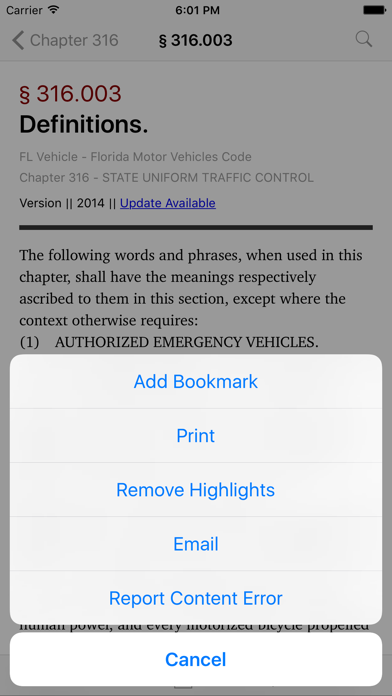 How to cancel & delete Florida Vehicle Code (LawStack Series) from iphone & ipad 3