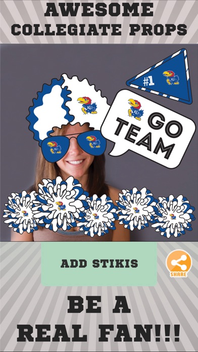 Kansas JayHawks Selfie Stickers screenshot 2