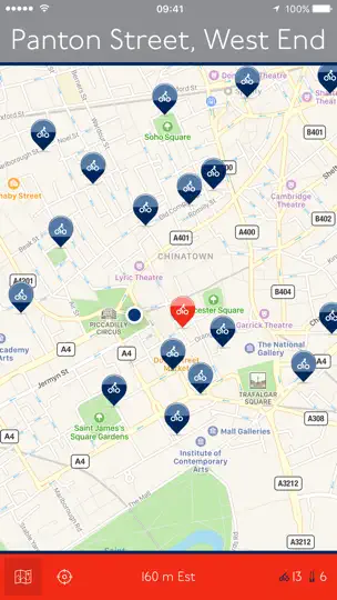 Capture d'écran de London Bikes — Une App Santander Cycles One-Tap sur iPhone 4