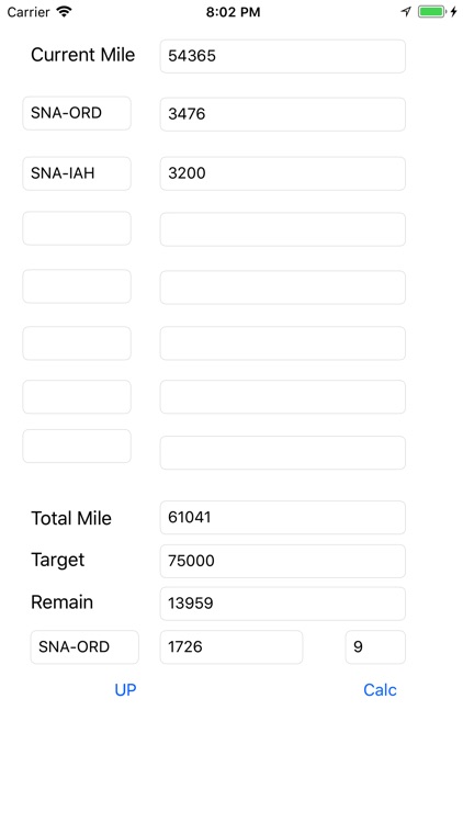 Frequent flyer planner