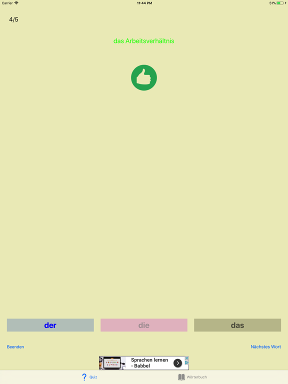 DerDieDas Grammatik iPad screenshot 4 - Education app