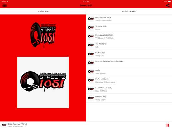 Streetz 105.1 iPad screenshot 2 - Entertainment app