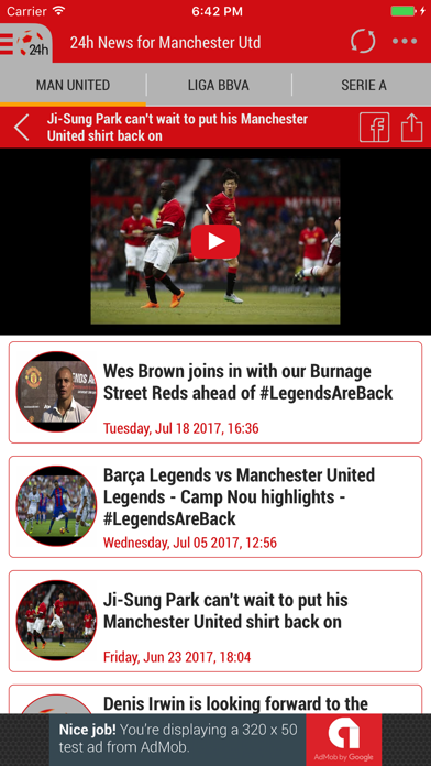 24h News for Manchester United Screenshot