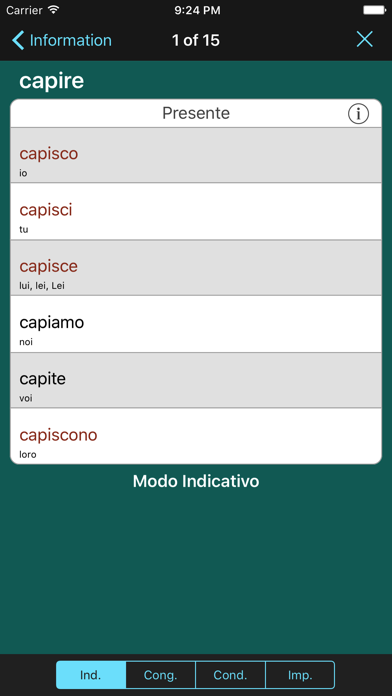 Italian Verbs & Conjugation - VerbForms Italiano Screenshot 4