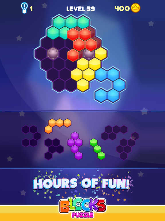Blocks Puzzle - Hexagon Game iPad screenshot 4 - Games app