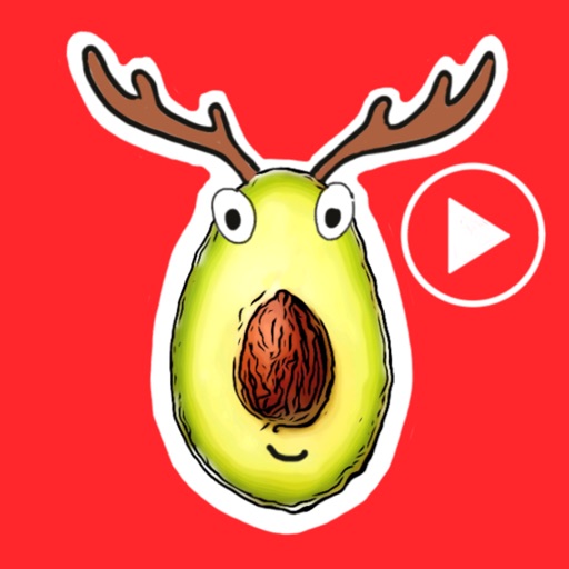 Avocado Christmas Stickers Icon