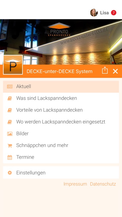 DECKE-unter-DECKE System