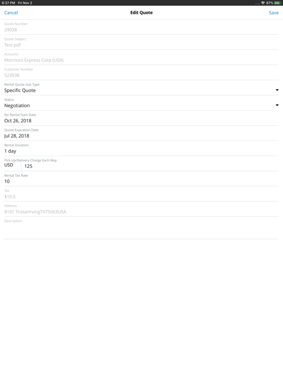 EQD CRM iPad screenshot 9 - Business app