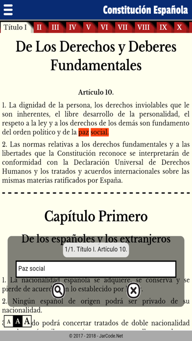 Tests constitución Española Screenshot