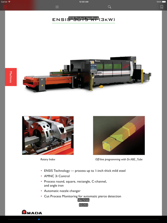 Amada Product Handbook iPad screenshot 4 - Reference app