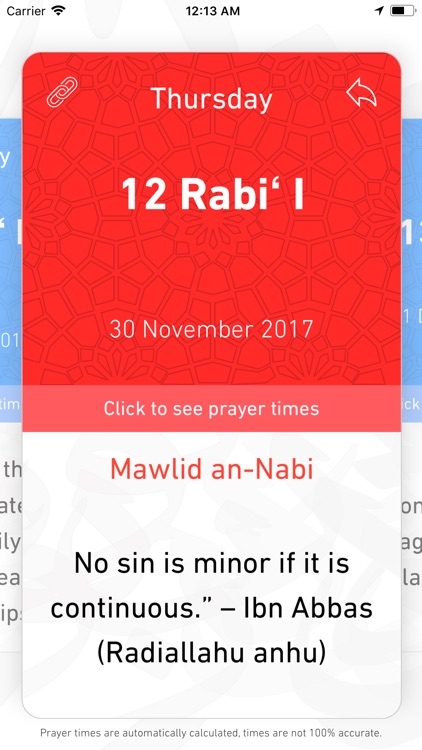 Prayer times & calendar