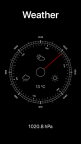 Altura: Barometric pressure screenshot