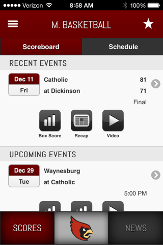 CUA Cardinals Front Row screenshot 3