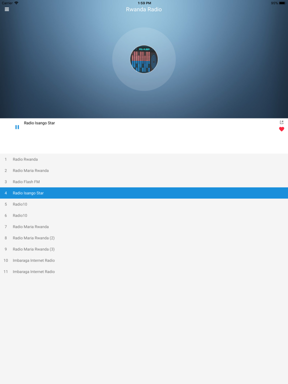 Rwanda Radio Station FM Live iPad screenshot