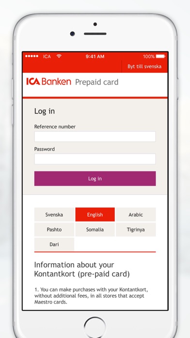 Kontantkort Screenshot