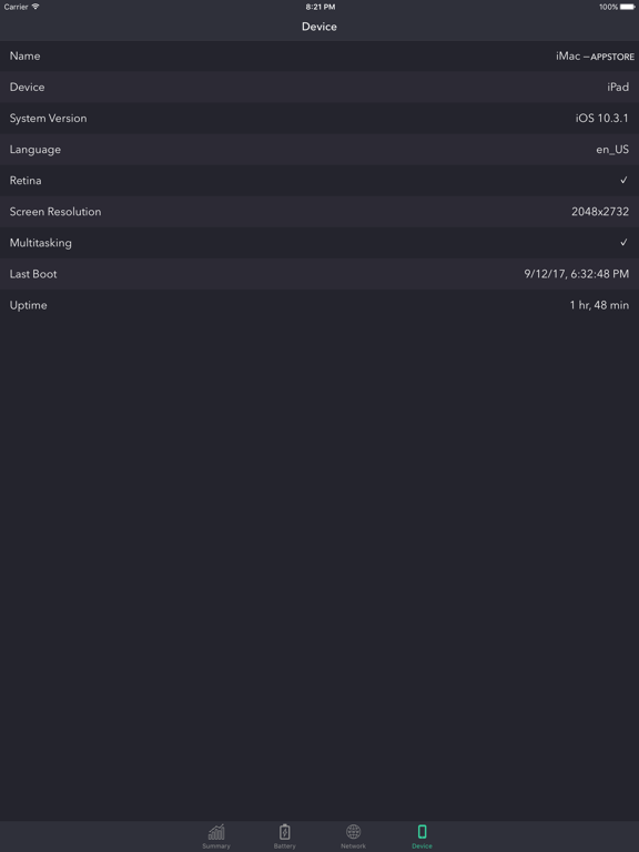 Device Info iMonitor iPad screenshot 4 - Utilities app