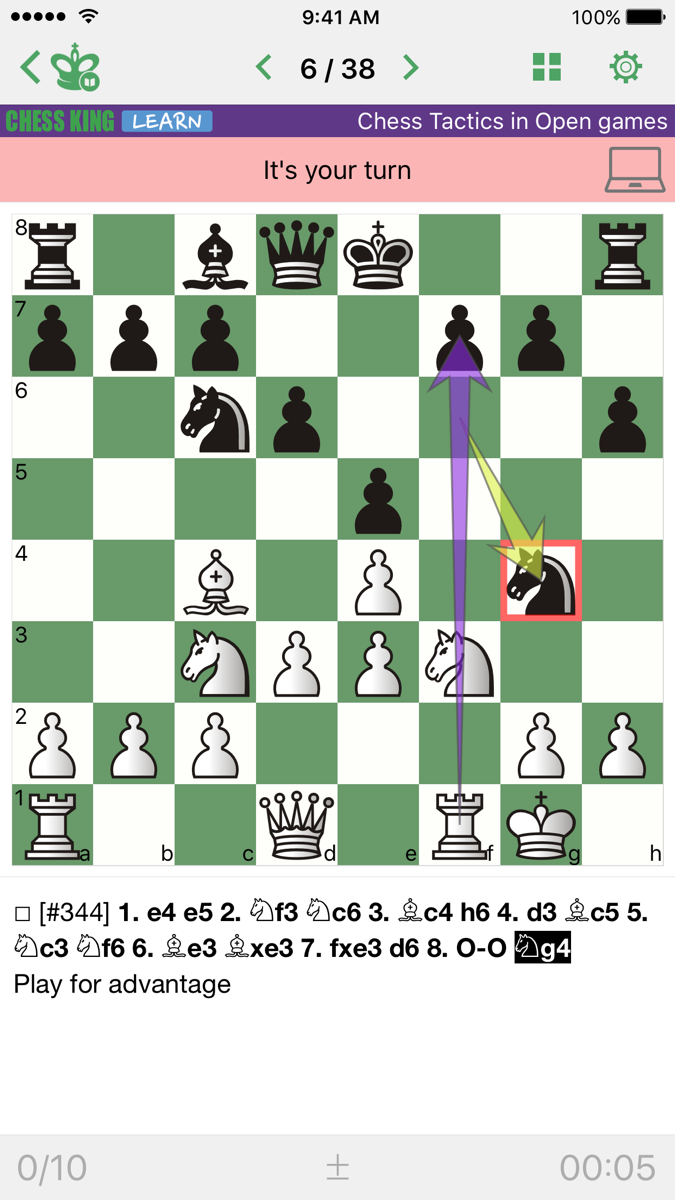 Chess Tactics in Open games official gameplay screenshot 4