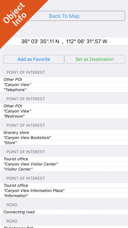 Grand Canyon National Park gps and outdoor map