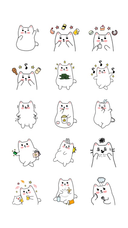 Kooni stickers 흰둥이 쿠니 아이메시지스티커