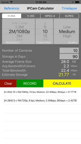 Game screenshot IPCam Bandwidth Calculator apk