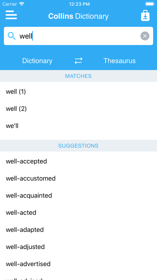 #2. Collins Dictionary & Thesaurus (iOS) 由: MobiSystems, Inc.