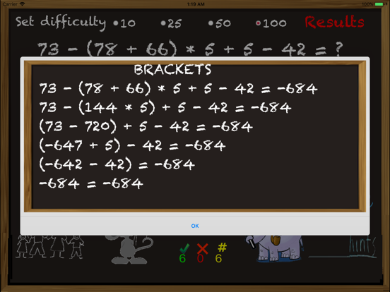 Chalkboard Math PEMDAS iPad screenshot