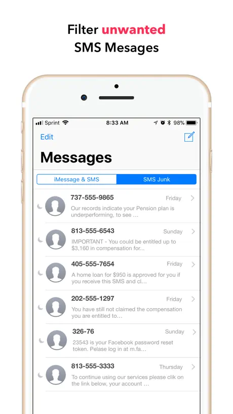SMS Junk Filter